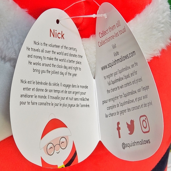 Squishmallow Nick Santa Claus 12" UltraSoft Stuffed Christmas Holiday Plush NWT - Picture 7 of 8